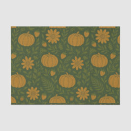 Papel De Seda Pumpkin Watercolor Autumn Patterno para Queda