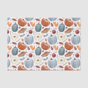 Papel De Seda Pumpkins de queda e padrão de folhas de outono