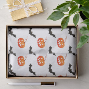 Papel De Seda Pumpkins e Morcegos, Truque ou Tratar, Boo