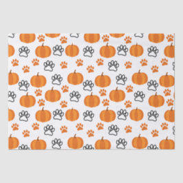 Papel De Seda Pumpkins e patas Branca de Halloween