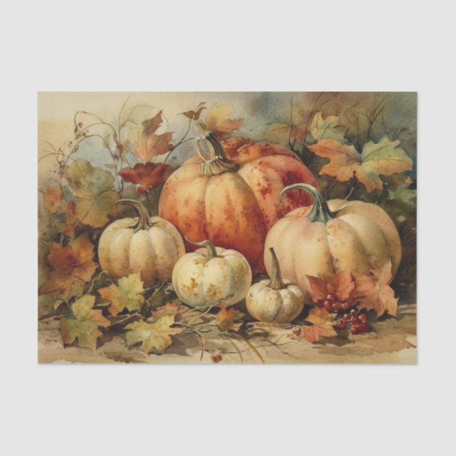 Papel De Seda Pumpkins pintado (Frente )