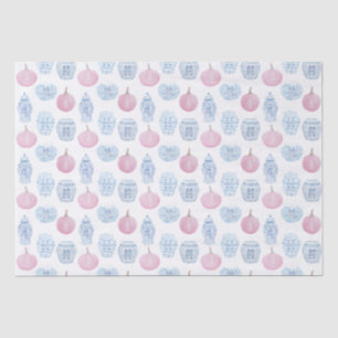 Papel De Seda Pumpkins Rosa E Azul e Ginger Jars Preppy