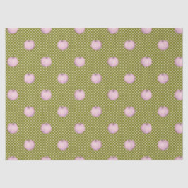 Papel De Seda Pumpkins rosa Sage Bolinhas verdes