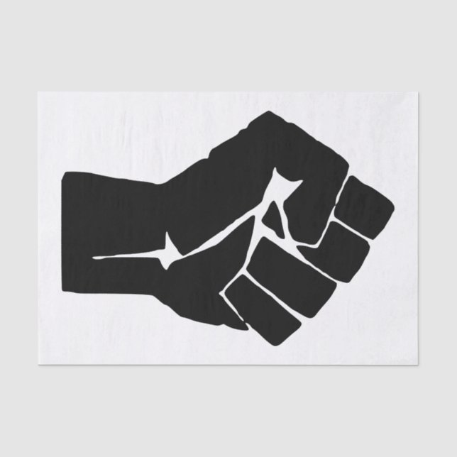 Papel De Seda Punho Negro Levantado - Protesto de Resistência (Frente )