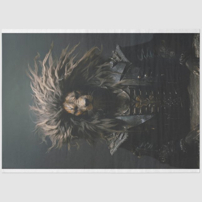 Papel De Seda Punk Gang African Lion in Leather Decoupage (Frente )