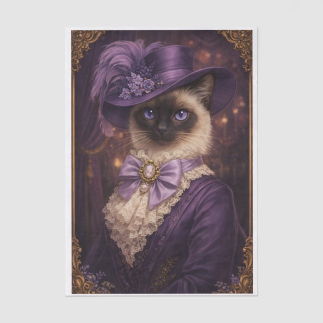 Papel De Seda Purple Fancy Kitty  (Frente )