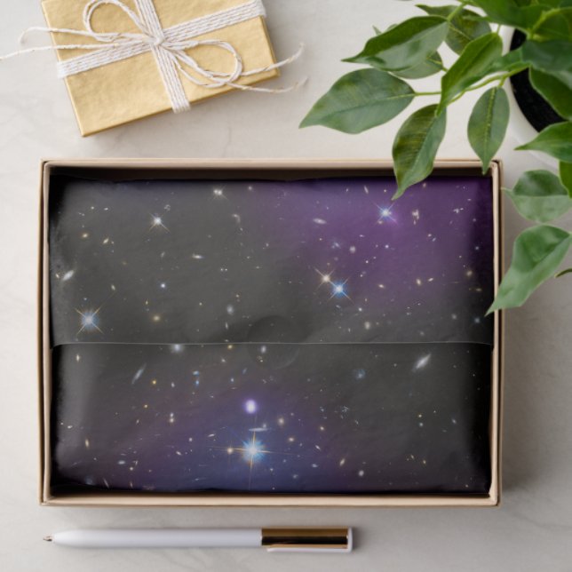 Papel De Seda Purple Galaxy Cluster Celestial Photo (Presente)