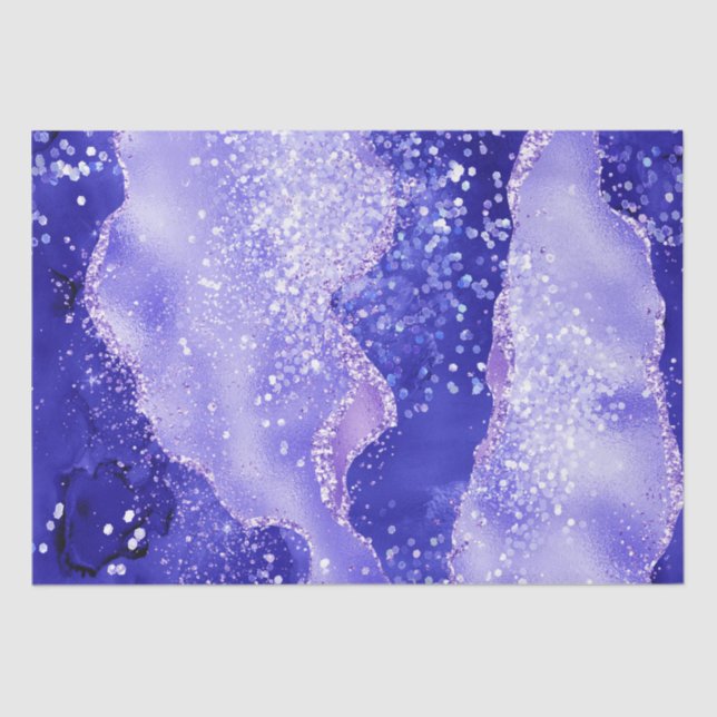 Papel De Seda Purple Glam Agate Glitter Sparkle Design (Frente )