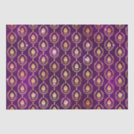Papel De Seda Purple & Gold Ornamental Sparkle Pattern