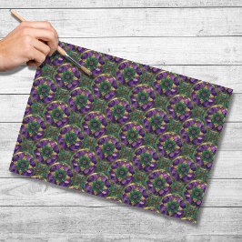 Papel De Seda Purple, Green, Gold Stained Glass Tissue Paper