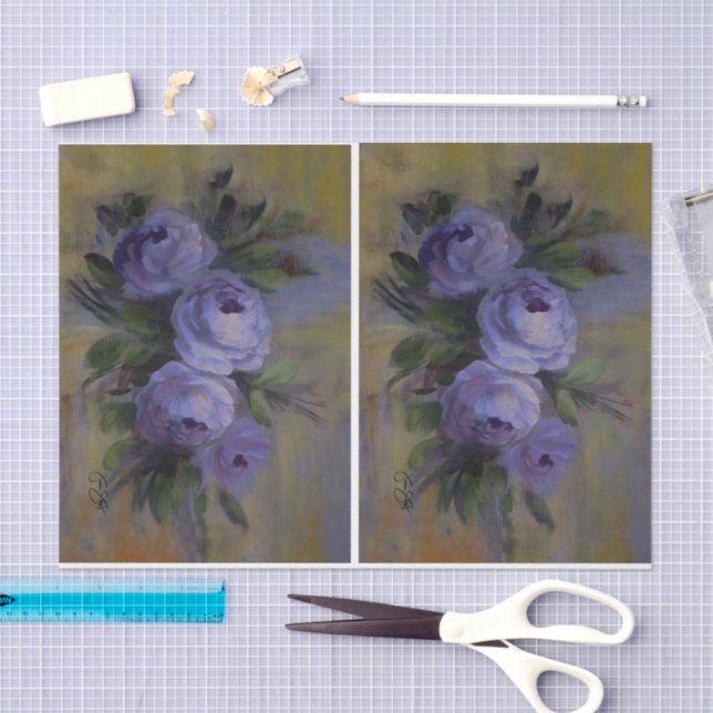 Papel De Seda Purple Roses DBL (Arte )