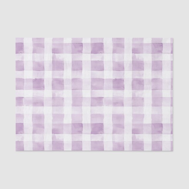 Papel De Seda Purple White Plaid Stripes  (Frente )