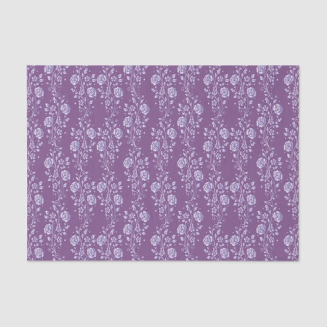 Papel De Seda Púrpura bonito e padrão floral lilac (Frente )