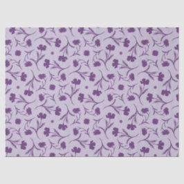 Papel De Seda Púrpura Chic Cuta de Padrão Floral Moderno Elegant