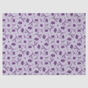 Papel De Seda Púrpura Chic Cuta de Padrão Floral Moderno Elegant
