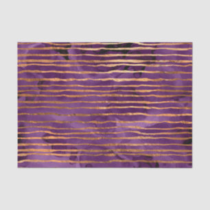 Papel De Seda Púrpura e Dourado Padrão Striped