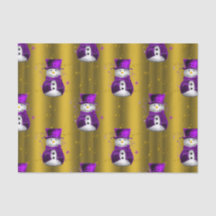 Púrpura Snowman no Dourado Natal