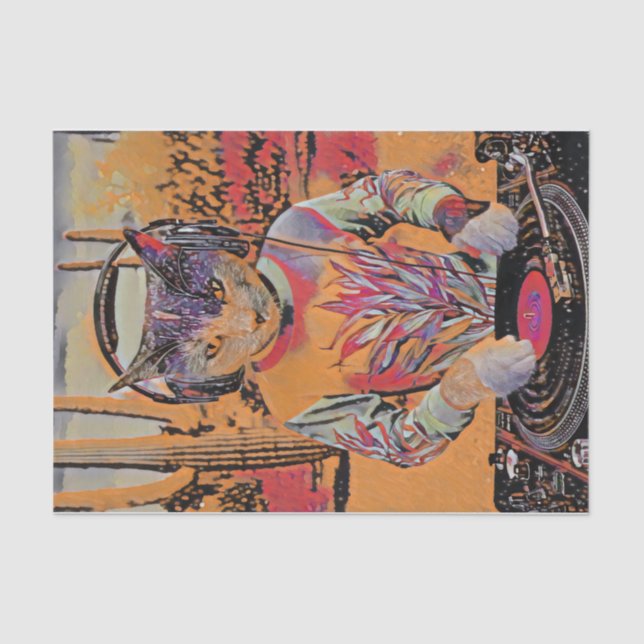 Papel De Seda Purr Mix-a-Lot, Ajustes de rotação do Gatinho Dj e (Frente )