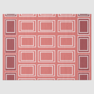 Papel De Seda Quadrado Retângulo Geométrico Branco Vermelho