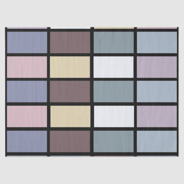 Papel De Seda Quadrados Coloridos Geométricos (Frente )