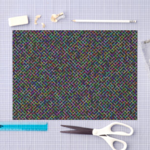 Papel De Seda quadrados coloridos padrão vibratório único geomét