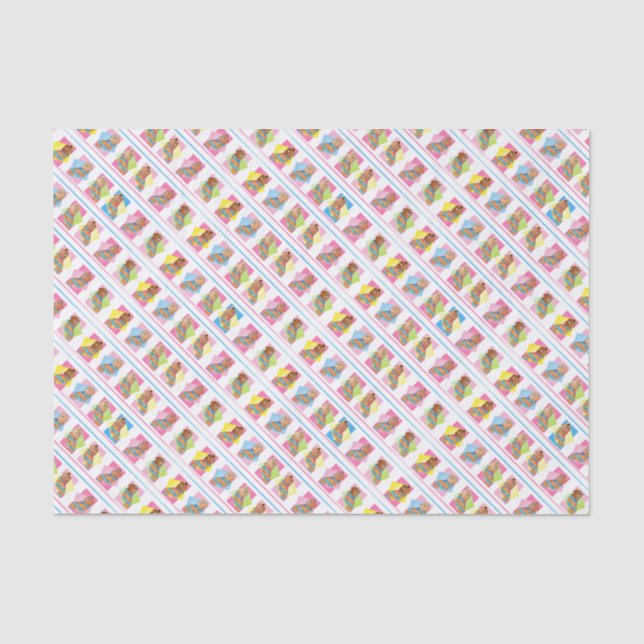 Papel De Seda Quadrados de Menina Doce (Frente )