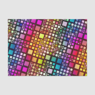 Papel De Seda quadrados de vidro colorido - arco-íris vibrante:
