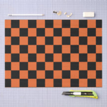 Quadrados xadrez Preto e laranja geométrico retrô