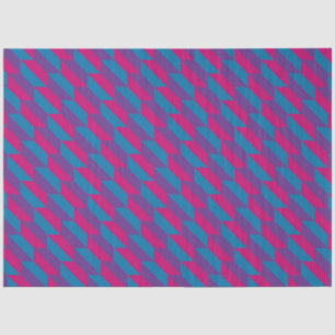 Papel De Seda Quadrilaterais Geométricos Rosa, Púrpura e Azul