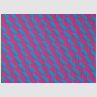Papel De Seda Quadrilaterais Geométricos Rosa, Púrpura e Azul
