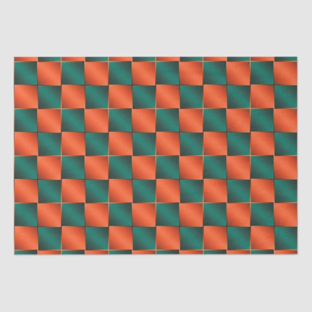 Papel De Seda Quadro de controlo brilhante laranja e verde (Frente )