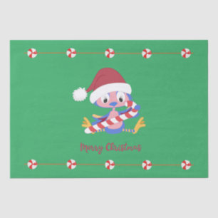 Papel De Seda Quadro de doces de pássaro azul feliz de Natal