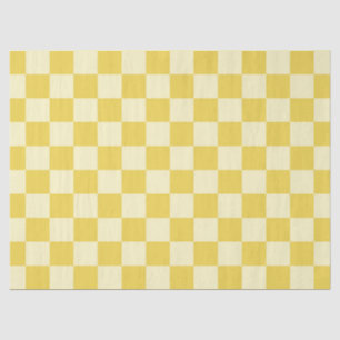 Papel De Seda Quadro de Verificação Amarelo da Manteiga
