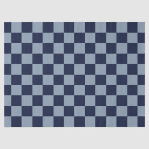 Papel De Seda Quadro de Verificação Azul Escuro e Azul Claro