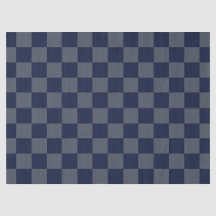 Papel De Seda Quadro de verificação azul marinho