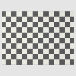 Papel De Seda Quadro de verificação branco apagado e preto