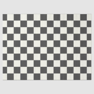 Papel De Seda Quadro de verificação branco apagado e preto