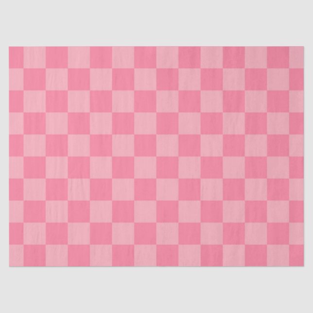 Papel De Seda Quadro de verificação rosa elegante (Frente )