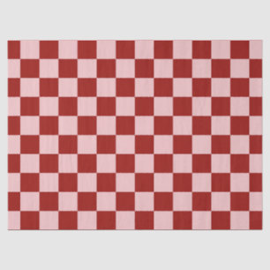 Papel De Seda Quadro de verificação vermelho e rosa
