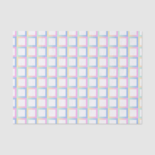 Papel De Seda Quadros de Padrões de Gradiente Simétricos Brancos (Frente )