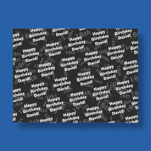 Papel De Seda Qualquer idade e nome personalizado feliz aniversá