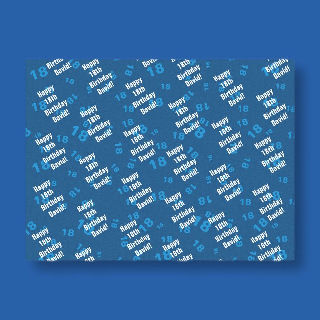 Papel De Seda Qualquer idade e nome personalizado feliz aniversá (Criador carregado)