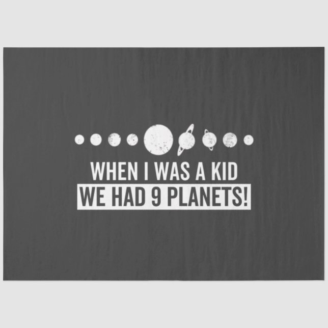 Papel De Seda Quando eu era criança, tinha 9 planetas! (Frente )
