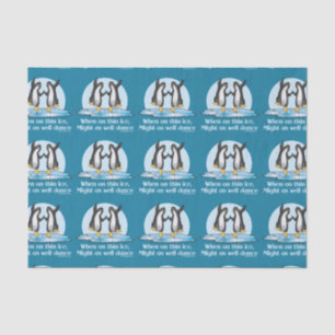 Papel De Seda Quando no design engraçado dos pinguins finos do