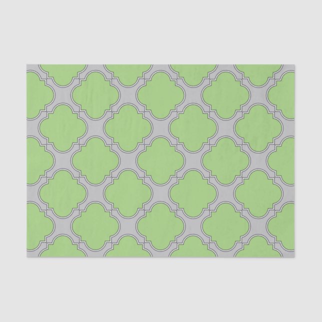 Papel De Seda Quatrefoil Verde (Frente )