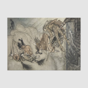 Papel De Seda Quatro Bruxas "Pela Chaminé" por Arthur Rackam
