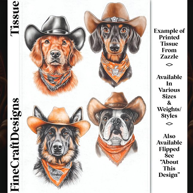 Papel De Seda Quatro Cães De Cowboy Ocidentais Na Dissociação DN (Criador carregado)