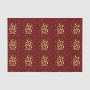 Papel De Seda Que Neve A Tipografia Dourada Ou O Vermelho Borgon