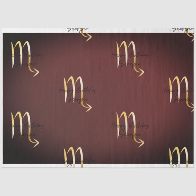 Papel De Seda Quebra de Cor de Aniversário do Scorpio (Frente )