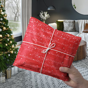 Papel De Seda Quebra de neve de texto personalizado minimalista